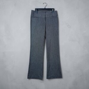 Express Editor Flare Pants Women's 00 Black White Stretch Wide Waistband Career